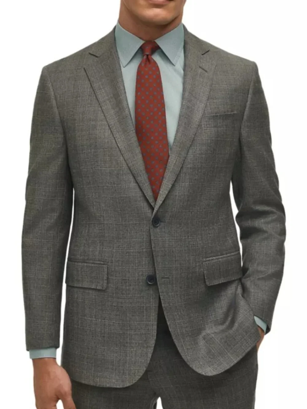 B by Brooks Brothers Plaid Wool Stretch Classic Fit Suit Jacket Men's 46R NWT